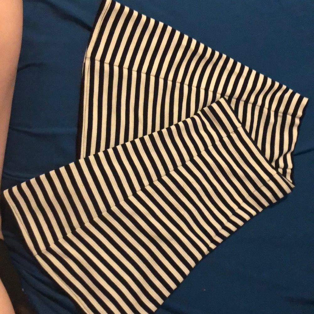 black and white stripped skirt